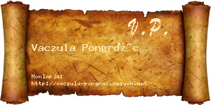 Vaczula Pongrác névjegykártya